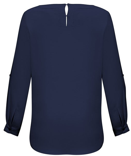 Women Madison Boatneck Blouse 828LL Navy