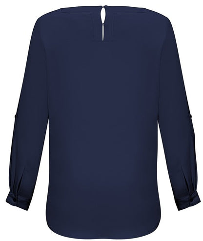 Women Madison Boatneck Blouse 828LL Navy