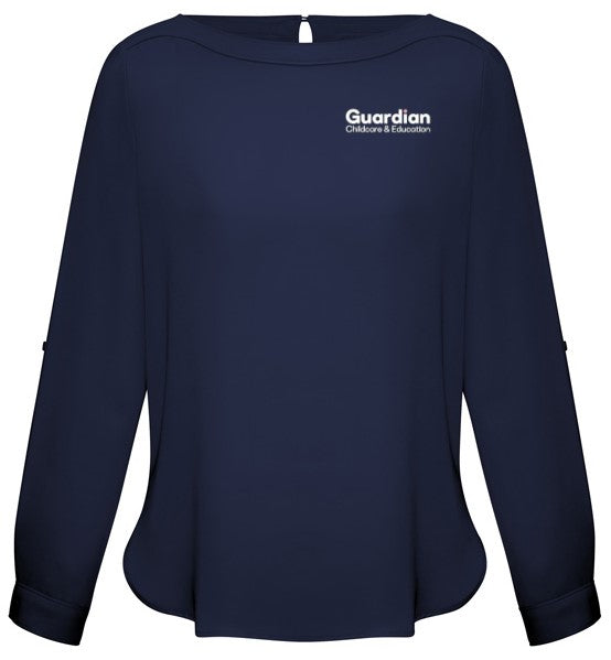 Women Madison Boatneck Blouse 828LL Navy