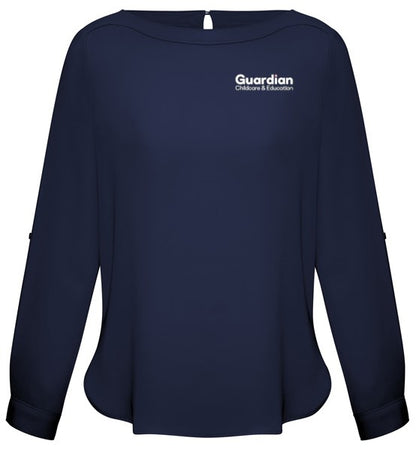 Women Madison Boatneck Blouse 828LL Navy